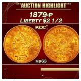 1879-p Gold Liberty Quarter Eagle $2 1/2 ms63 USCG