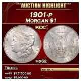 1901-p Morgan Dollar $1 ms62 USCG