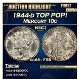 1944-d Mercury Dime TOP POP! 10c ms68+ FSB SEGS