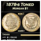 1878-s Morgan Dollar Toned $1 ms65+ SEGS