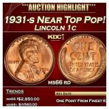 1931-s Lincoln Cent Near Top Pop! 1c ms66 rd SEGS