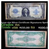 1923 $1 large size Silver Certificate Grades f+ Si