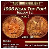 1906 Indian Cent Near Top Pop! 1c ms66+ rd SEGS