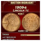 1909-s Lincoln Cent 1c ms66+ rd SEGS