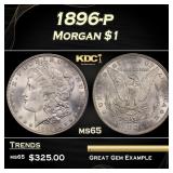 1896-p Morgan Dollar $1 Grades ms65