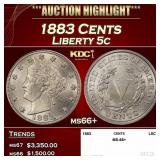 1883 Cents Liberty Nickel 5c ms66+ SEGS