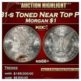 1881-s Morgan Dollar Toned Near Top Pop! $1 ms68+