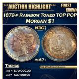 1879-p Morgan Dollar Rainbow Toned TOP POP! $1 ms6