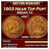 1903 Indian Cent Near Top Pop! 1c ms66+ rd SEGS