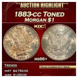 1883-cc Morgan Dollar Toned $1 ms66+ SEGS