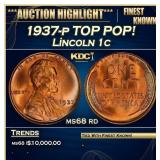 1937-p Lincoln Cent TOP POP! 1c ms68 rd SEGS