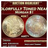 1896-p Morgan Dollar Colorfully Toned Near Top Pop