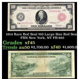 1914 $10 Large Size Red Seal FRN Rare Red Seal New