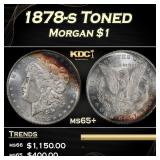 1878-s Morgan Dollar Toned $1 ms65+ SEGS