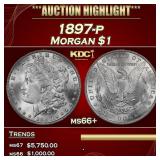 1897-p Morgan Dollar $1 ms66+ SEGS