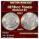 1878-cc Morgan Dollar Toned $1 ms65+ SEGS