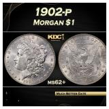 1902-p Morgan Dollar $1 Grades ms62+