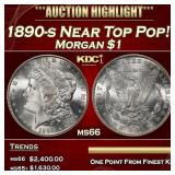 1890-s Morgan Dollar Near Top Pop! $1 ms66 SEGS