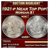 1921-p Morgan Dollar Near Top Pop! $1 ms66+ SEGS