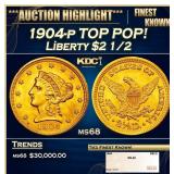 1904-p Gold Liberty Quarter Eagle TOP POP! $2 1/2