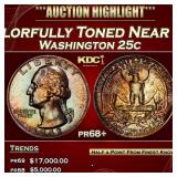 1942 Proof Washington Quarter Colorfully Toned Nea