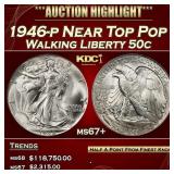1946-p Walking Liberty Half Dollar Near Top Pop 50