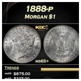 1888-p Morgan Dollar $1 Grades ms65+