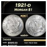 1921-d Morgan Dollar $1 Grades ms64+