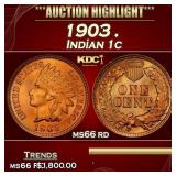 1903 Indian Cent . 1c ms66 rd SEGS