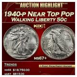 1940-p Walking Liberty Half Dollar Near Top Pop 50