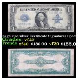 1923 $1 large size Silver Certificate Grades vf+ S