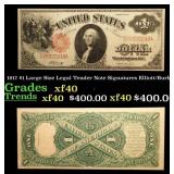1917 $1 Large Size Legal Tender Note Grades xf Sig