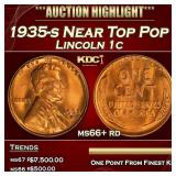 1935-s Lincoln Cent Near Top Pop 1c ms66+ rd SEGS