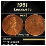 1951 Proof Lincoln Cent 1c pr67+ rd SEGS