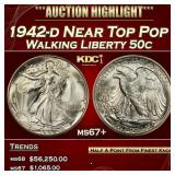 1942-d Walking Liberty Half Dollar Near Top Pop 50