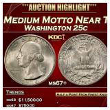 1934-p Medium Motto Washington Quarter Near Top Po