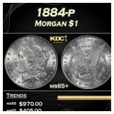 1884-p Morgan Dollar $1 Grades ms65+