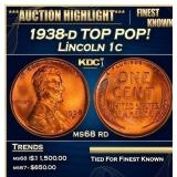 1938-d Lincoln Cent TOP POP! 1c ms68 rd SEGS