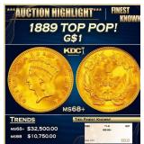 1889 Gold Dollar TOP POP! $1 ms68+ SEGS