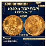 1939-d Lincoln Cent TOP POP! 1c ms68 rd SEGS