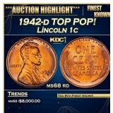 1942-d Lincoln Cent TOP POP! 1c ms68 rd SEGS