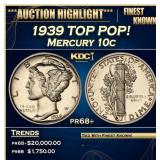 1939 Proof Mercury Dime TOP POP! 10c pr68+ SEGS