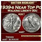 1939-s Walking Liberty Half Dollar Near Top Pop 50
