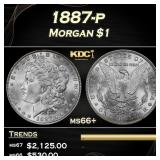1887-p Morgan Dollar $1 ms66+ SEGS
