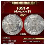 1891-p Morgan Dollar $1 ms65 SEGS