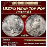 1927-d Peace Dollar Near Top Pop $1 ms65+ SEGS