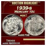 1939-s Mercury Dime 10c ms66 FSB SEGS
