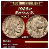 1926-p Buffalo Nickel 5c ms66+ SEGS