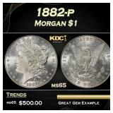 1882-p Morgan Dollar $1 Grades ms65