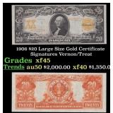 1906 $20 Large Size Gold Certificate Grades xf+ Si